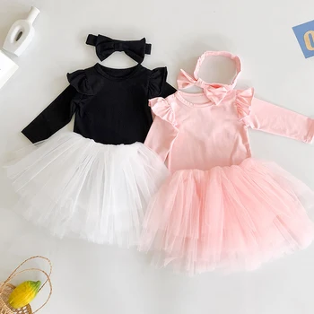 

2020 New Summer Skirt Romper Top Hair band Set Newborn Girl Clothes Suit Toddler Baby Girl's Princess Clothing Outfits Sets