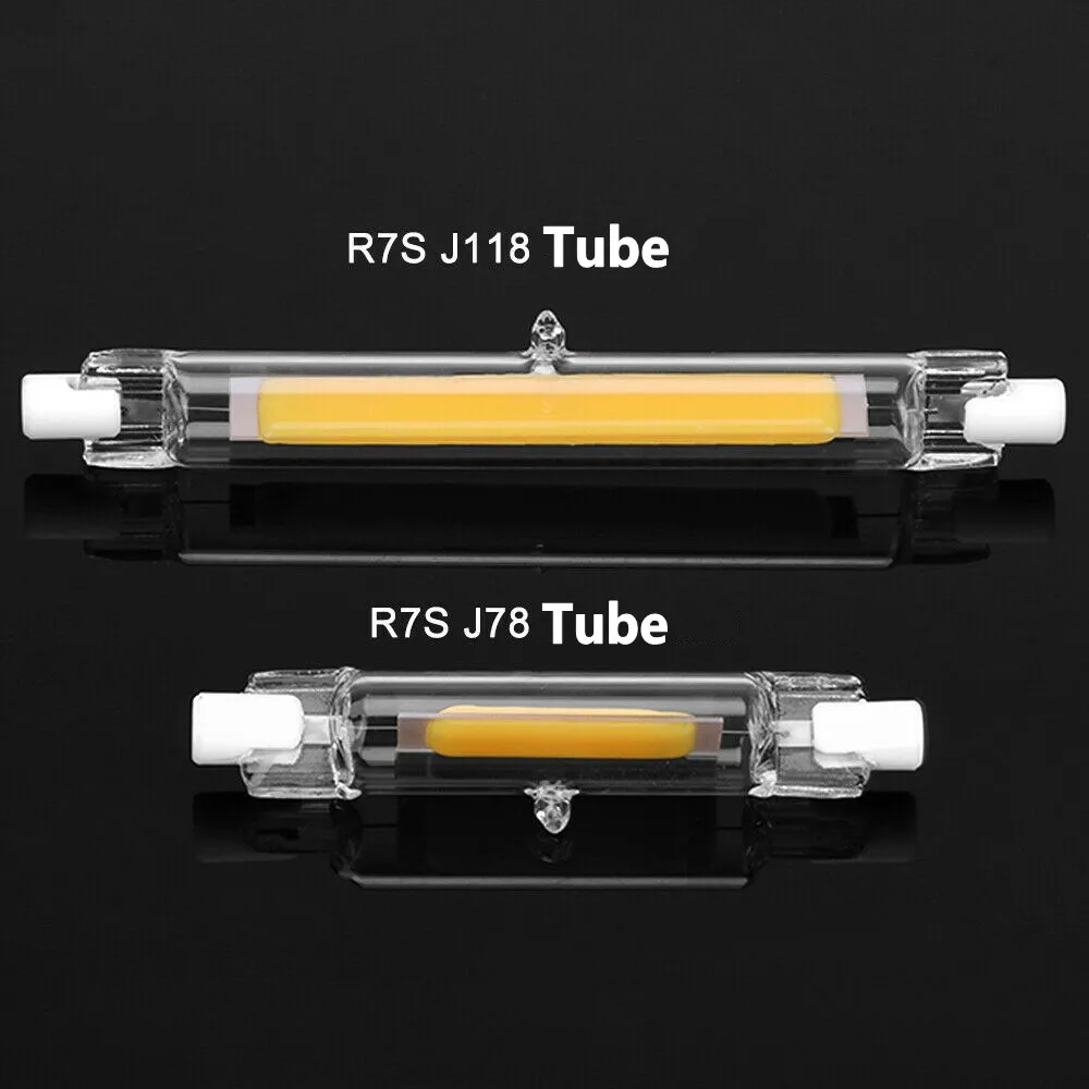 LED Light R7S 78mm 118mm High Powerful Spotlight AC 110V 220V Glass Tube COB Bulb Replace Halogen Lamp