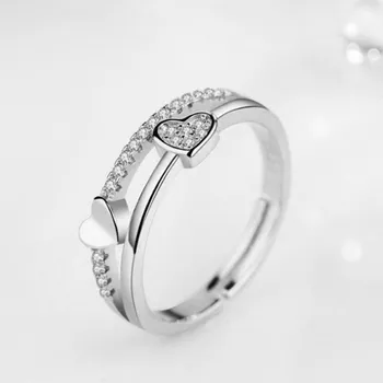2020 accesorios mujer anillos corazón anillos ajustable pareja moda anel amor regalo masculino lotes al por mayor circonita cúbica
