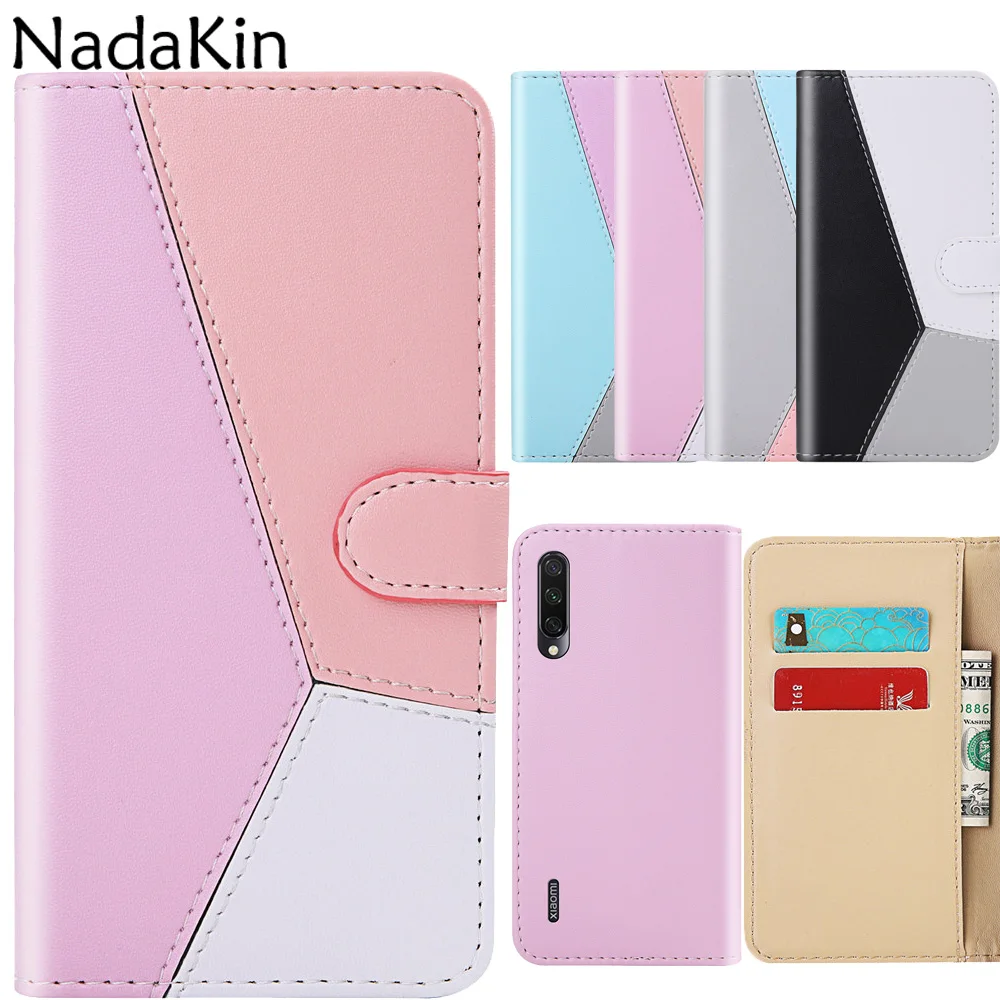 Роскошный Контрастный ЦВЕТНОЙ чехол-книжка для Xiaomi mi A3 A2 A1 9T Red mi 7A 7 6 Y3 Note 7 8 6 Pro 5 4 4X откидной кожаный чехол для телефона