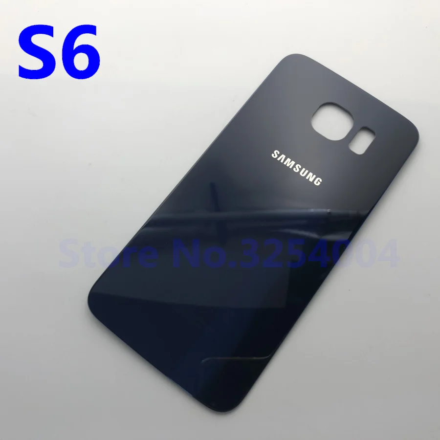 S6 Dark Blue Заднее стекло для samsung Galaxy S6 G920 G920F G920P G920A G9200 SM-G920F задняя крышка для батареи - Цвет: S6 Dark Blue
