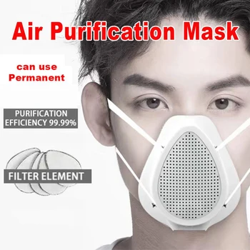 

PM 2.5 Anti Formaldehyde Respirator Filters Replaceable Electric Mouth Mask Efficient Purification System Independent Air Inlet
