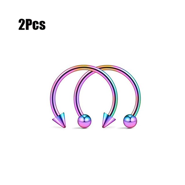 Surgical Stainless Steel Nose Ring Septum Horseshoe Hoop Earrings Ear Clip Lip Ring Hook Body Piercing Punk Jewelry