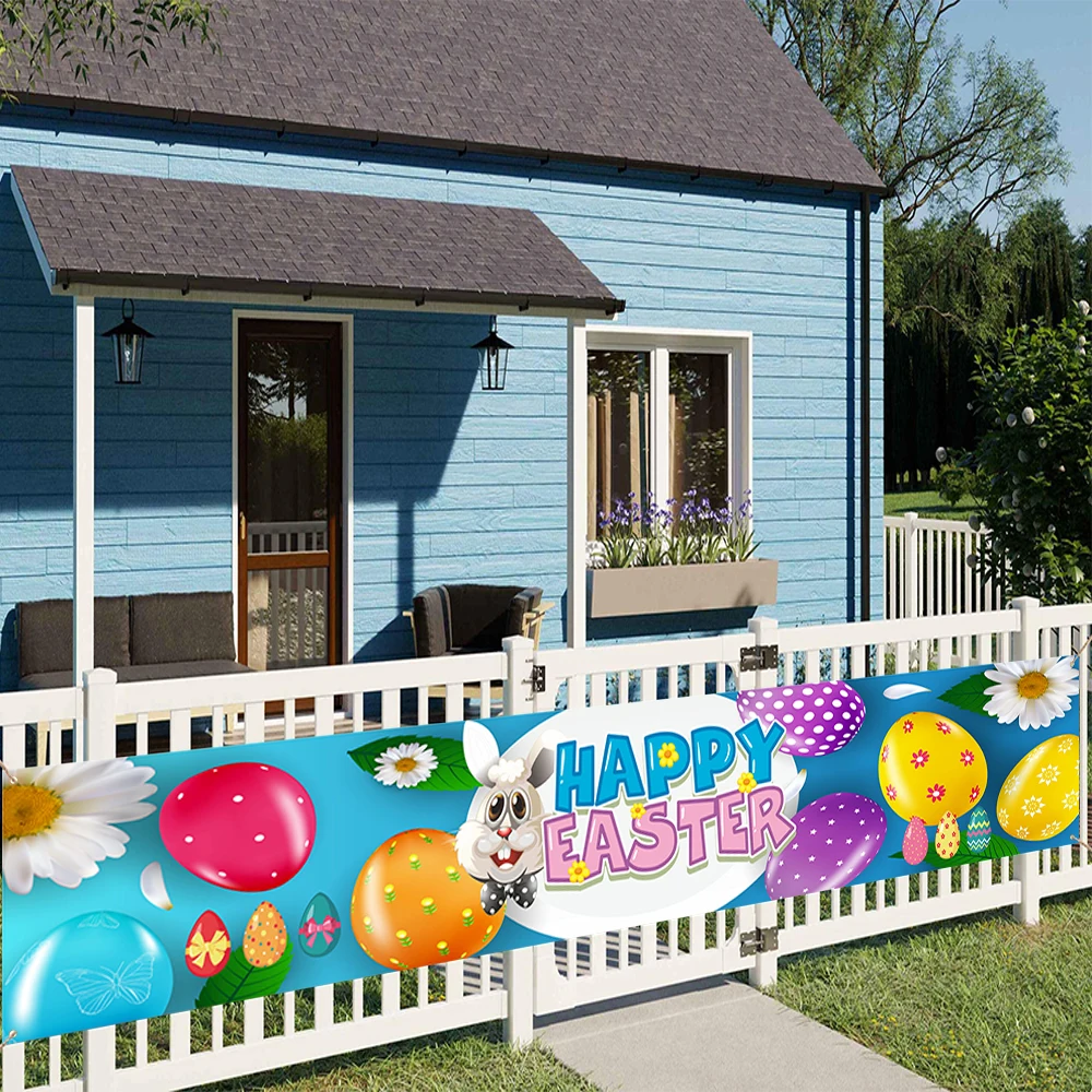 Счастливый баннер для пасхи 2022 пасхальное украшение дома пасхальные украшения в