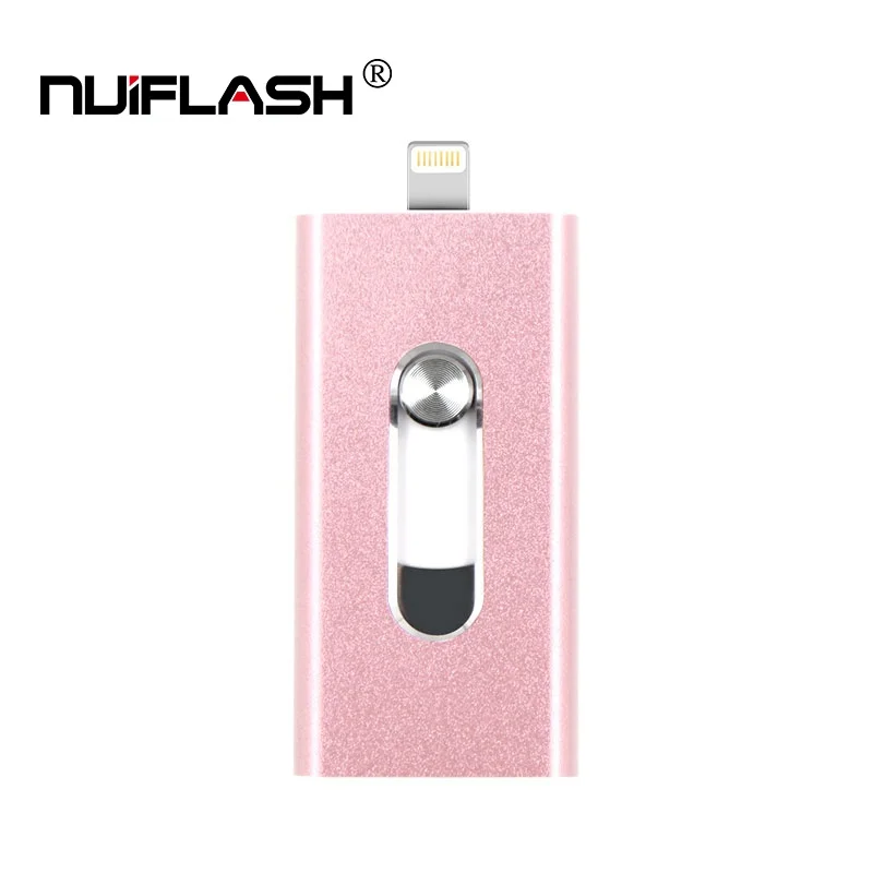 rose-gold Wholesale Pen drive 128GB 64GB 32GB 16GB Metal USB OTG iFlash Drive HD USB Flash Drives for iPhone iPad iPod iOS Android Phone - Цвет: rose-gold