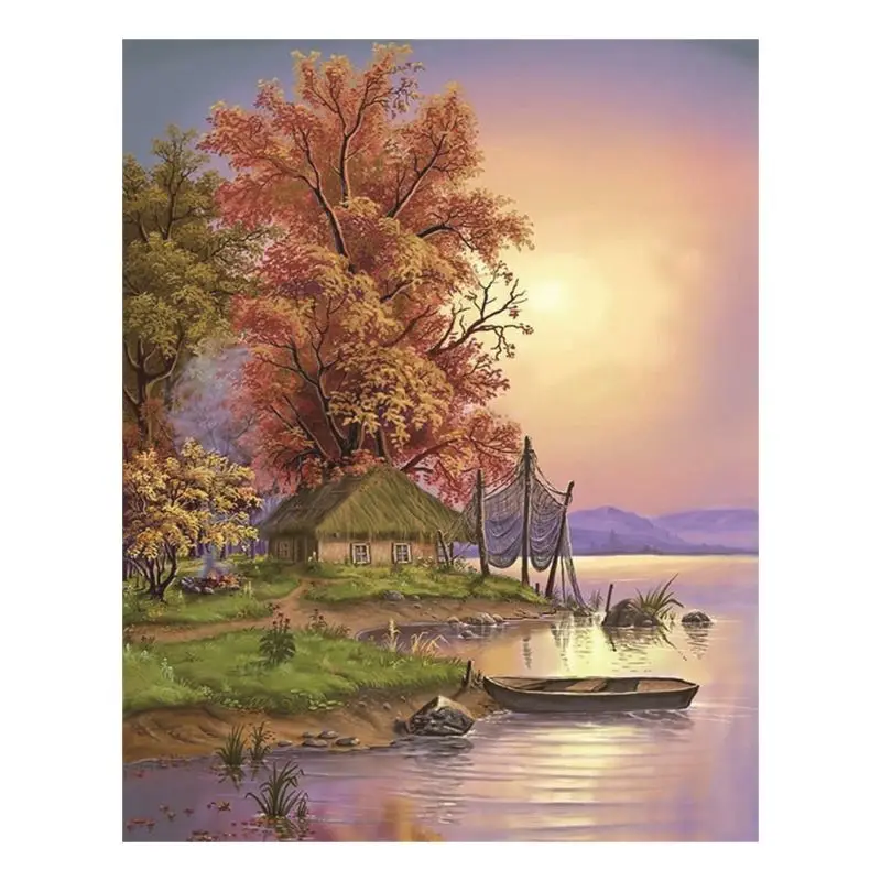 

Beautiful scenery 5D round Shaped Diamond Painting Embroidery Needlework Rhinestone Crystal Cross Craft Stitch Kit