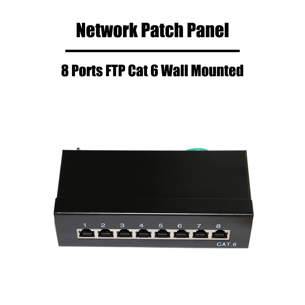 FTP Cat 6 Wall Mounted 8 Ports Patch Panel Networking RJ45 Wall Mounted Passed rj45 patch panel