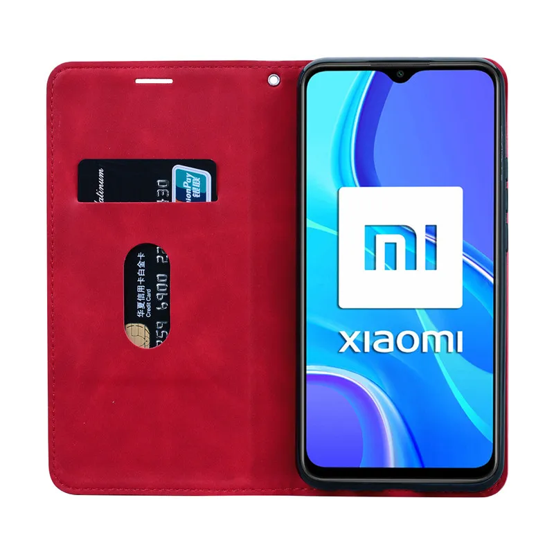 Đối với Xiaomi Redmi 9 Ốp lưng Flip Case từ tính sang trọng cho Redmi 9 Ốp lưng redmi9 Wallet Bao da trên Redmi 9 Coque Fundas best flip cover for xiaomi