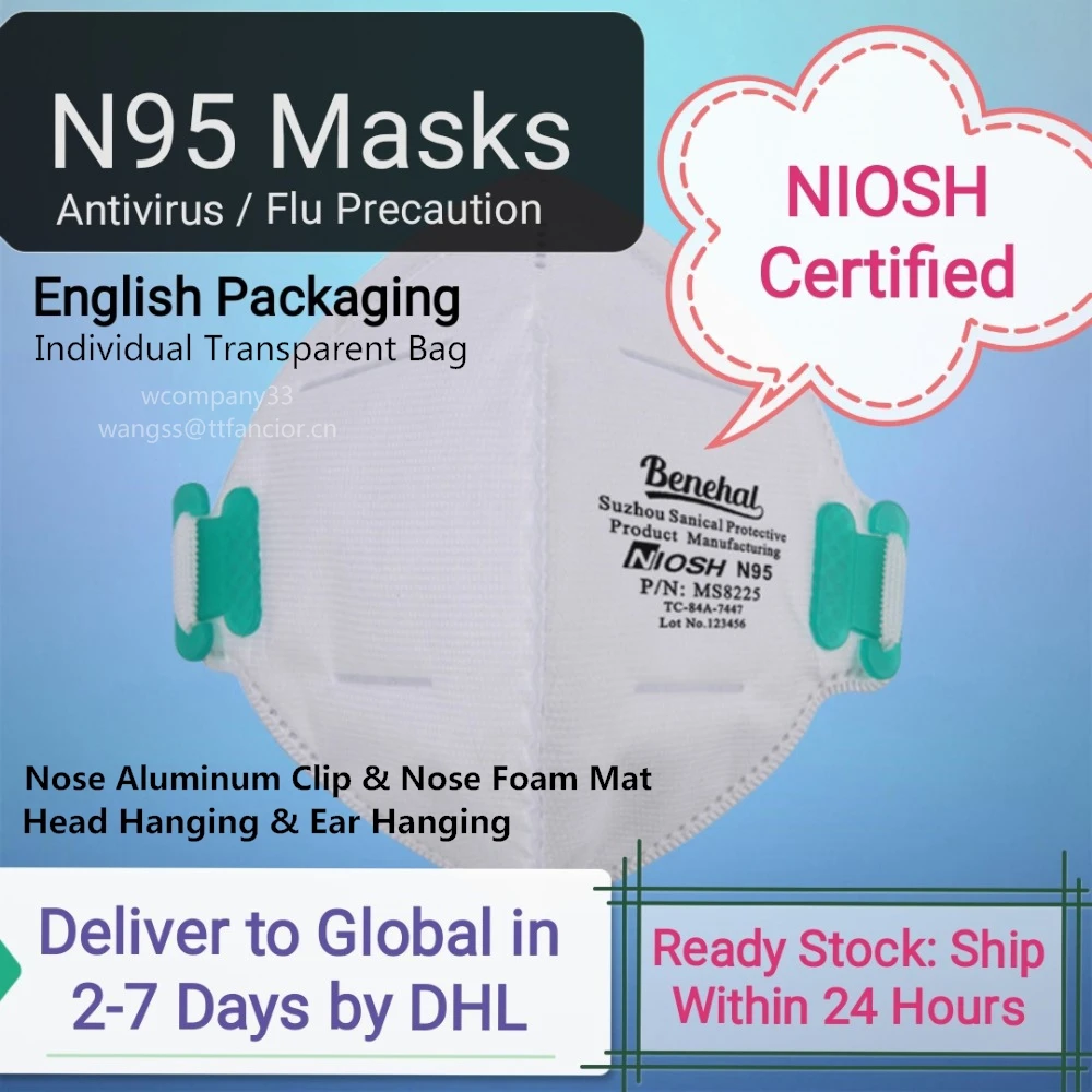 5-20 шт. NIOSH одобренный N95 респираторные маски Benehal 6-Слои Maskin KN95 Антивирус