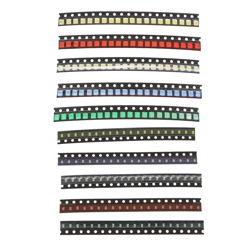 200 Pcs SMD LED Diode Lights Assorted Kit(Mini Chip for PCB DC 20mA) Super Bright Lighting Bulb Lamps Electronics Components