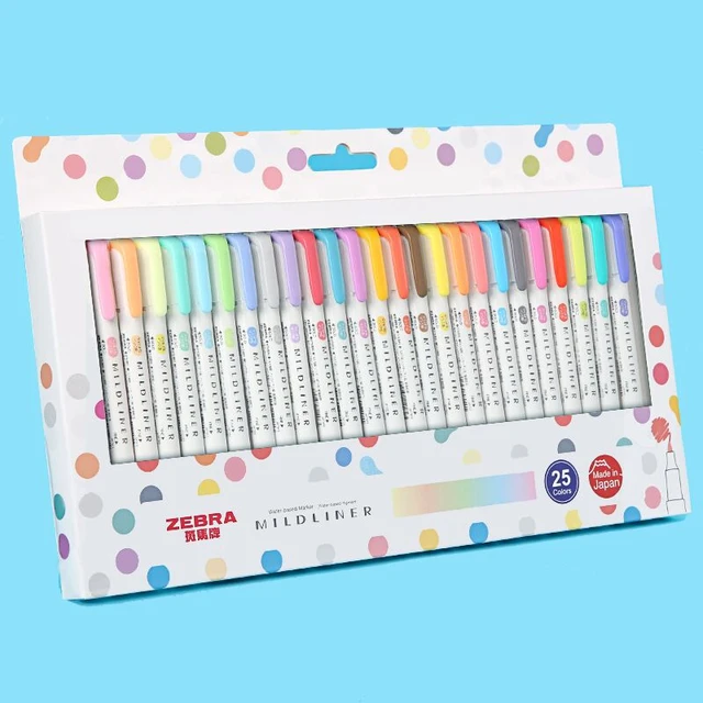 Japanese Zebra Wft8 5/15/25color Set Mildliner Soft Brush Pen Double-headed Mild  Liner Highlighter Marker Pen School Supplies - Art Markers - AliExpress