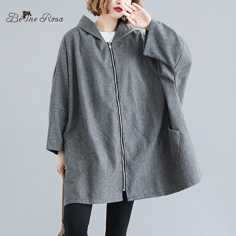 BelineRosa 4XL 5XL 6XL Большие размеры женская одежда Стиль летучая мышь Женская куртка пальто MNWY0009