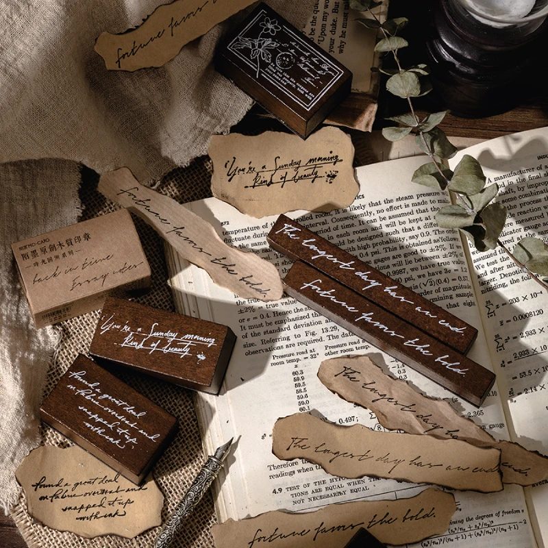 Yoofun-sello de goma de madera Vintage, decoración de álbumes de recortes, diario, Collage, papelería, 1 pieza/diseño