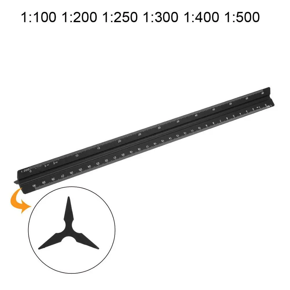 Utoolmart Small Scale Ruler 30cm Engineer Triangular Scale Architect Rulers Black 1pcs Utoolmart Small Scale Ruler 30cm Engineer Triangular Scale Architect Rulers Black 1pcs
