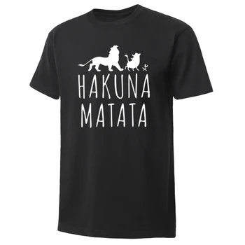 

movie king of lion men's t-shirts hakuna matata print mens hot Casual Shirt cotton tee tops men 2020 summer Round Collar t shirt