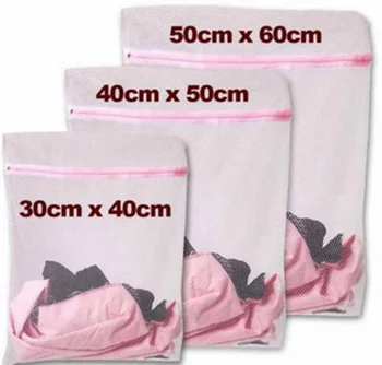 

New Zippered Mesh Laundry Wash Bags Foldable 3 Sizes Lingerie Bra Socks Underwear Washing Machine Clothes Protection Net