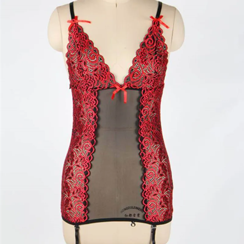Ohyeahlover Горячая Лоскутная Печать Роза Babydoll белье Кружева Прозрачный подвязка Chemise сетки Лолита Стиль tenis feminino RL80038