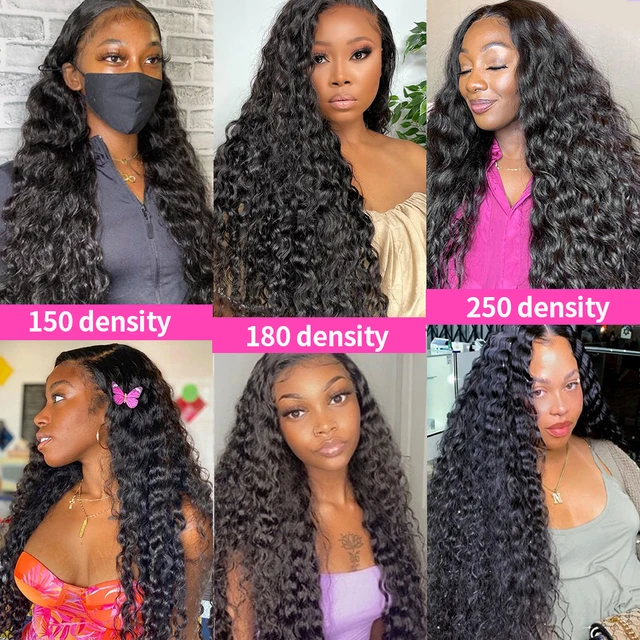 Links HD Transparent Deep Wave 13x6 Lace Front Human Hair Wig 28 30 40 42Inch Remy 250 Density Curly Frontal Wig for Black women 5