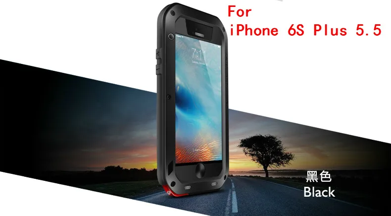 For iPhone 6s Plus 3 Love Mei мощный противоударный алюминиевый чехол для Apple iPhone 6 6S 4,7/6 Plus/6 S Plus 5,5 сверхмощное закаленное стекло Gorilla - Цвет: For iPhone 6s Plus 3