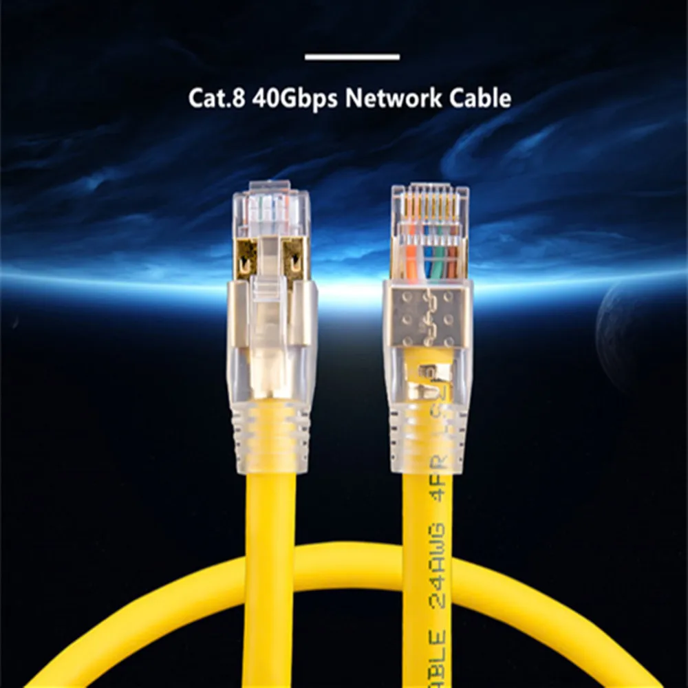 RJ45 Cat8 Lan кабель S/FTP 40 Гбит/с/2000 МГц полоса пропускания двойной Экранирование витая