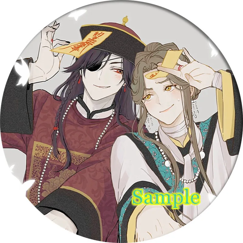 Cartoon tian guan ci fu Hua Cheng Xie Lian Cosplay Badge Brooch Pin Anime Accessories For Clothes Backpack Decoration gift