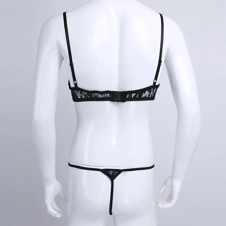 Пикантное Мужское нижнее белье MSemis Мужская кружевная прозрачная ночная рубашка