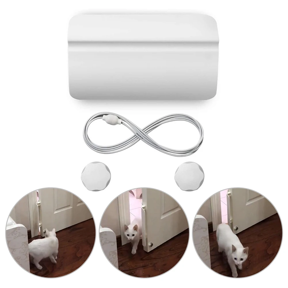Punch Free Dog Cat Door Opener Pet Security Gate Automatical Puppy Kitten ABS Plastic Doors Fence Opening Safe Enter Freely | Дом и сад