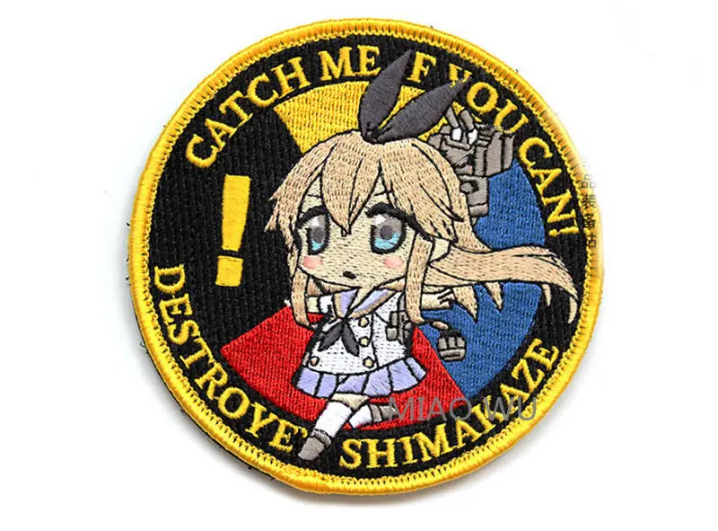 Аниме «Kantai Collection»(SHIMAKAZE); одежда вышитые патчи значок косплея наручная Сумочка нашивка на костюм " стиль оформления сохраняются круглые, в подарок