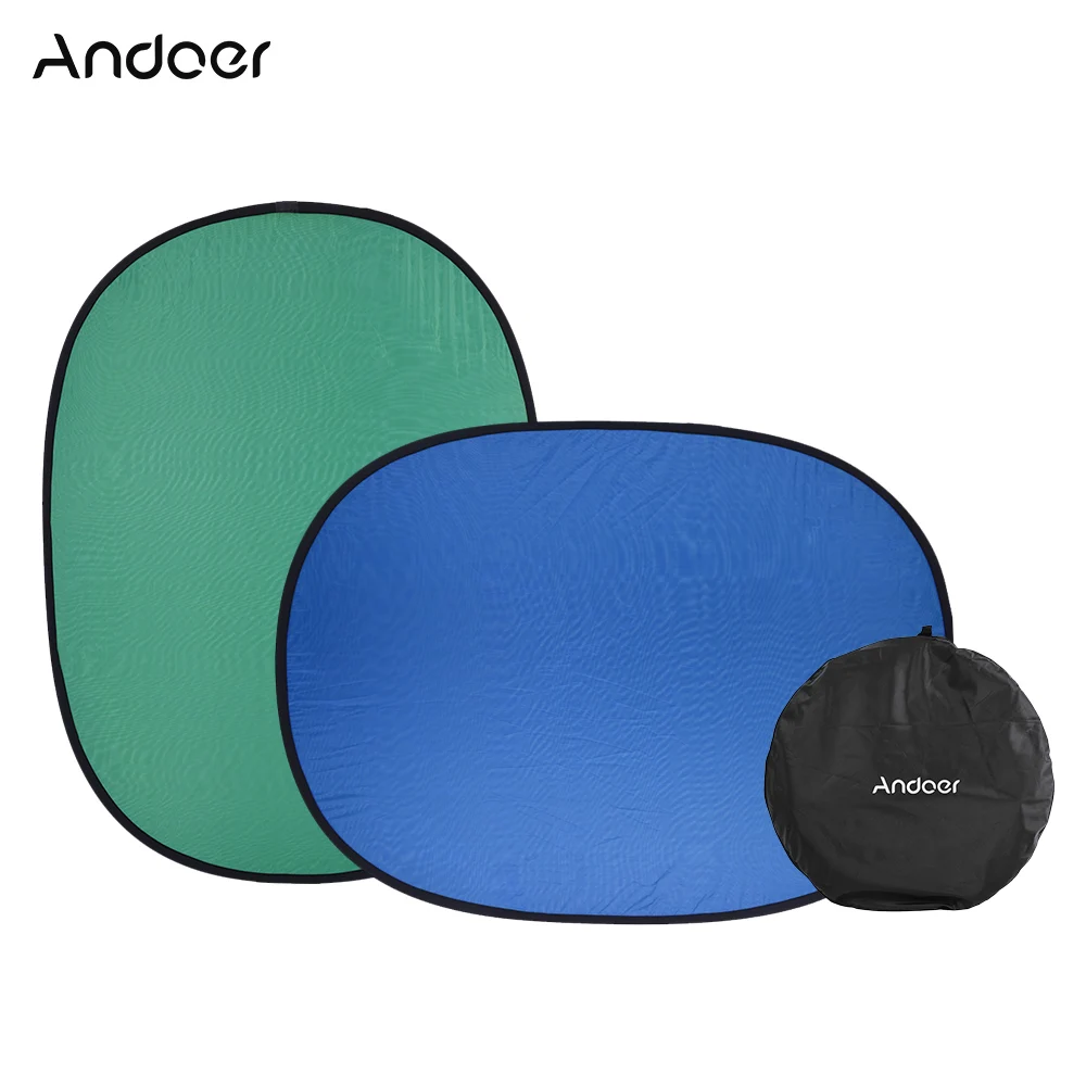 Andoer 1,5*2 м складной отражатель 2 в 1 всплывающий фон реверсивный складной студийный экран ткань фон овальный отражатель