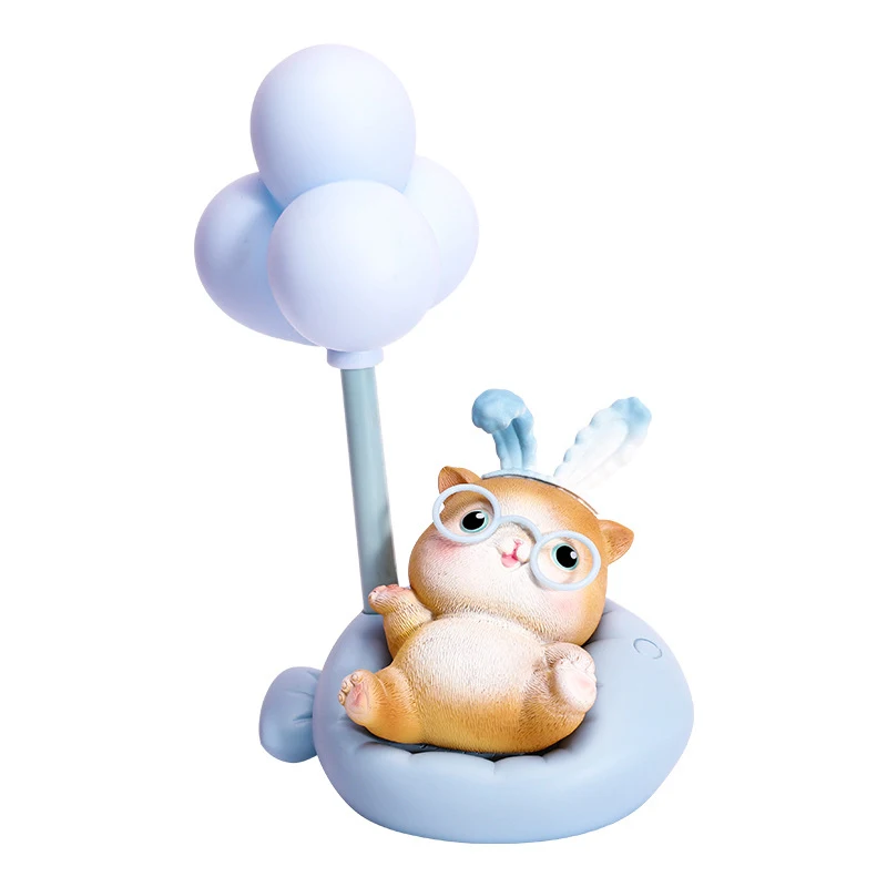 

Kids Room Decoration Kawaii Accessories Cartoon Cat Animal Night Light Resin Charms Gifts for Children Desktop Ornaments Cadeau