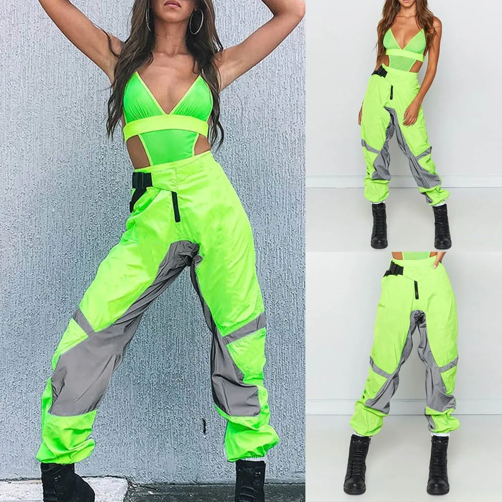 

Hip Hop Pants Women Loose Long Pants Street Style Casual Daliy Wild Reflective Pants Trousers Autumn Casual Trousers B05