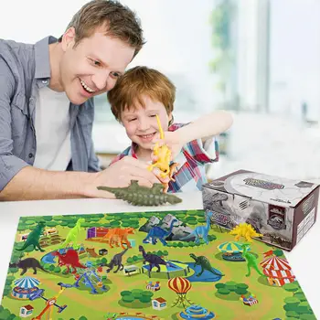 

25PCS Jurassic World Dinosaur Toy Set Game Blanket Realistic Dinosaur Educational Play Toys Gifts for Kids Toddler Boys Girls
