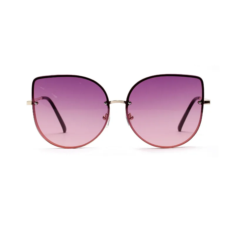 Женские ретро классические металлические негабаритные солнцезащитные очки кошачий глаз женские роскошные винтажные зеркальные тонированные цветные линзы солнцезащитные очки UV400