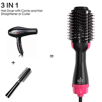 

Blower Brush Hair Dryer & Volumizer Rotating Hair Comb Dryer Rotate Styler Comb Hair Curler Straightener Styling Hot Air Brush
