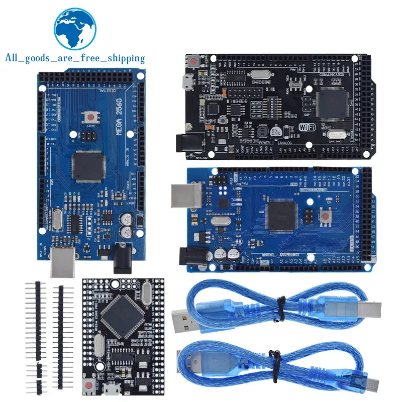 Placa de desenvolvimento para Arduino, Mega2560, ATMEGA16U2, Pro Mini, Mega + WiFi, R3, chip ATmega2560, CH340G, WeMos ESP8266