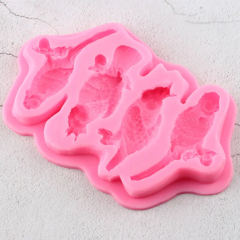 3D птицы Попугай силиконовые формы DIY Инструменты для украшения тортов из мастики Мыло Свеча Смола Глина Плесень Конфеты шоколадные формы для мастики