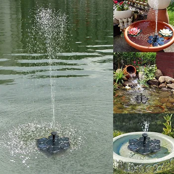 1Set 1.4W Solar Fontein Waterpomp Zwembad Vijver Decoratie Outdoor Landschap Tuin Auto Spray Vogel Bad Aquarium sneeuwvlok Vorm