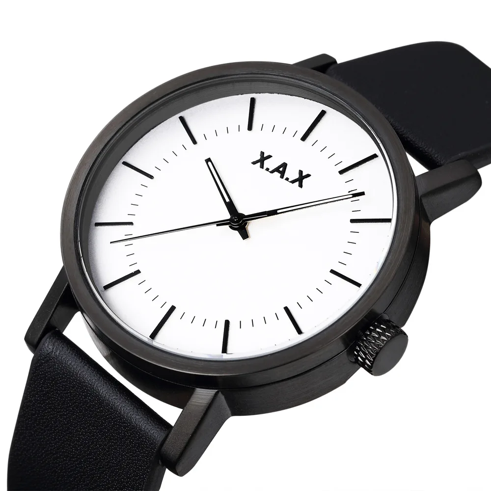 

Shenzhen Factory X. a. X Quartz Watch Simple Black And White with Pattern Japan Movement Unisex Quartz Watch