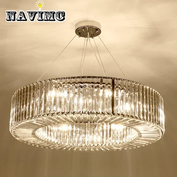 

Luxury Modern Chandelier Lighting Round Crystal Light Fixtures Living Dining Room LED Lustres De Cristal