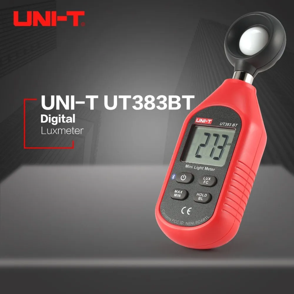 UNI-T UT383BT Bluetooth мини Цифровой Люксметр ЖК-светильник измеритель Luminance тестер Ручной люминометр фотометр 0-199900Lux