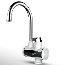 Мгновенный Tankless Электрический кран с проточным водонагревателем Кухня 360 ° вращающийся нагревательный кран водонагреватель с светодиодный Температура Дисплей