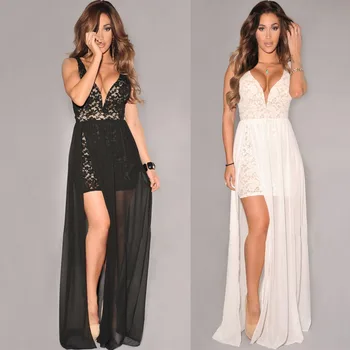 

Formal gown vestido de renda 2018 new fashion sexy backless v-neck party prom lace women summer bridesmaid dress free shipping