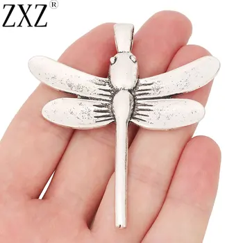 

ZXZ 2pcs Tibetan Silver Large Dragonfly Charms Pendants for Necklace Jewelry Making Findings 70x62mm