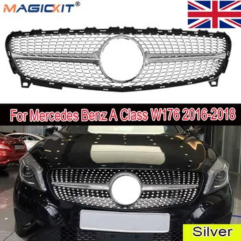 

MagicKit Big Promotion For Mercedes-Benz A Class W176 2016-2018 Facelift Silver Front Diamond Style Grille Grill UK Stock