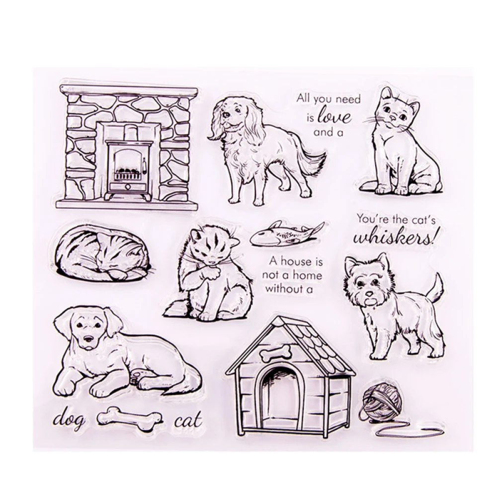 Cat Dog Pet Kennel Clear Stamp/Seal for DIY Scrapbooking/photo Album  Decorative Clear Stamp Sheets|Stamps| - AliExpress