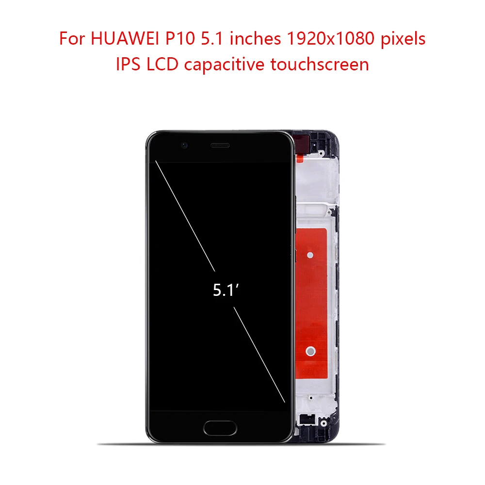 5," для HUAWEI P10 ЖК-дисплей с сенсорным экраном для HUAWEI P10 ЖК-дисплей с отпечатком пальца VTR L09 L10 L29 ЖК-дисплей
