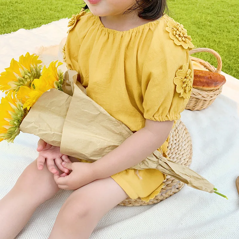 Girls Set Summer Style Suit Thin Section Loose Children's Short-sleeved Tops Baby Korean Fashion Two-piece | Детская одежда и