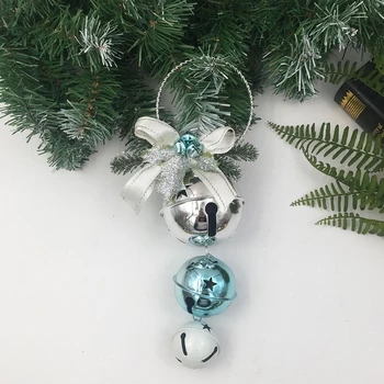 

Colorful Christmas Bells Pendants Jingle Iron Beads Xmas Decor Iron Bell Embellishment Hanging On The Door Mall Layout Supplies