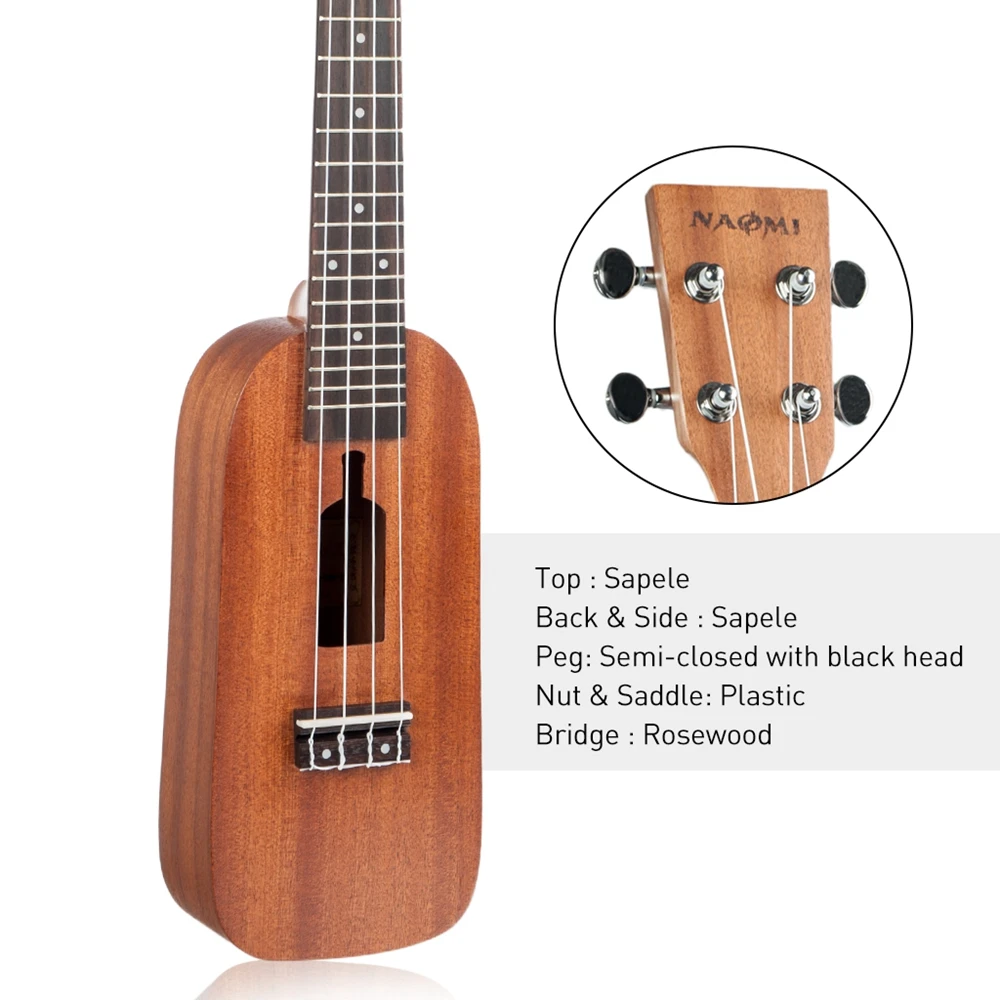 

23 Inch Ukulele Bottle Design Sapele Ukeleles Musical Toy Guitar for Toddles Kids Beginners