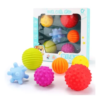 

1 Set Of 6 Texture Multi-Ball Baby Suit Development Contact Sense Toy Baby Contact Hand Ball Training Massage Soft Pressure Ball